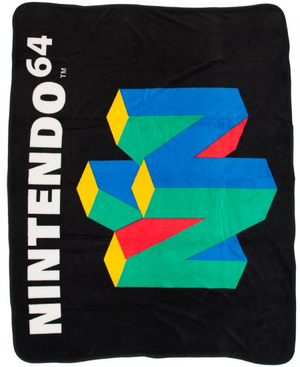 Nintendo N64 Logo Fleece Throw Blanket_