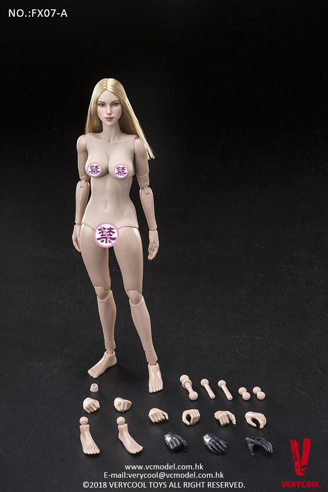 VeryCool 1/6 Scale Supermodel Head Sculpt + Female Body Set (Golden Straight Hair Head) image 1