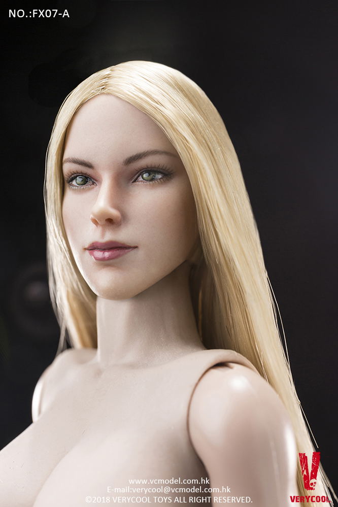 VeryCool 1/6 Scale Supermodel Head Sculpt + Female Body Set (Golden Straight Hair Head) image 3