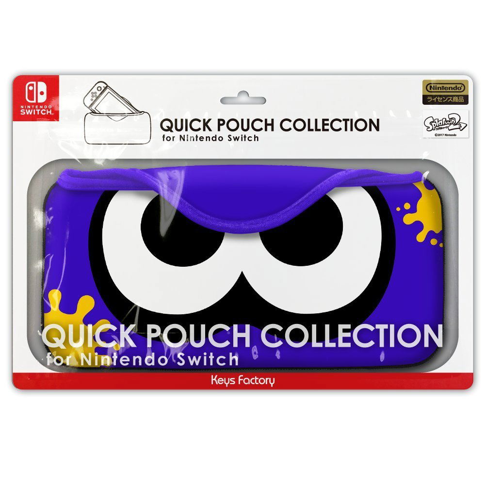 Splatoon 2 Quick Pouch Collection for Nintendo Switch (Neon Blue Squid) for Nintendo  Switch