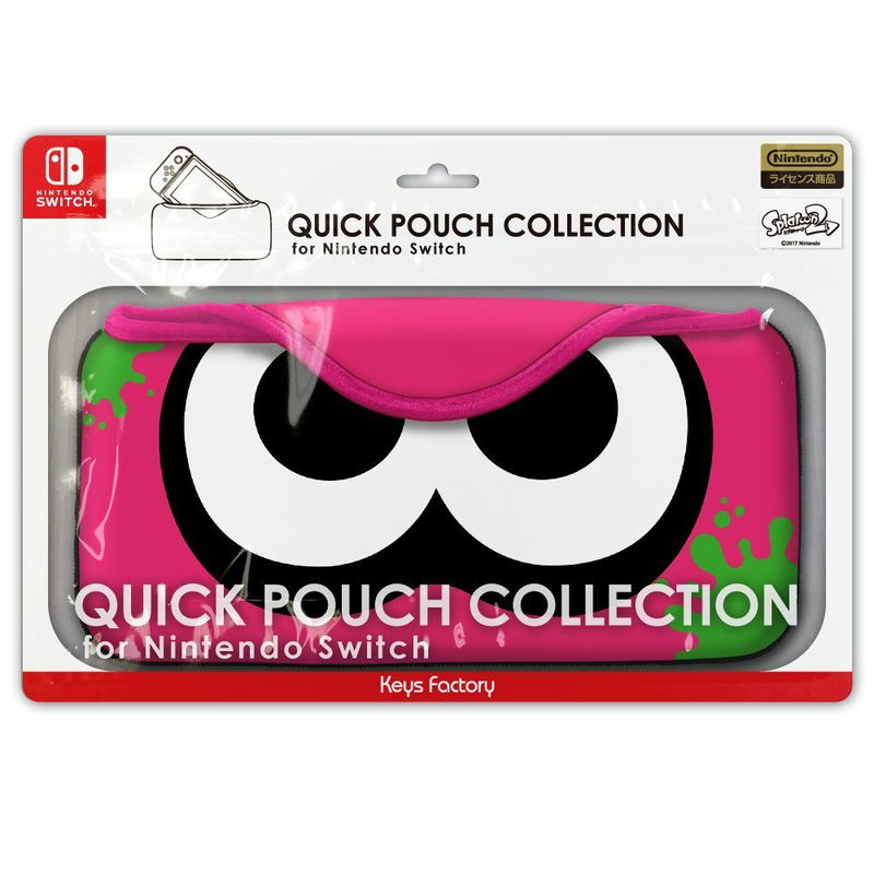 Splatoon 2 Quick Pouch Collection for Nintendo Switch (Neon Pink Squid) image 1
