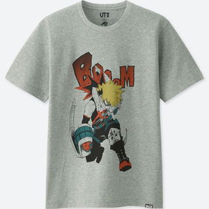 UT Jump 50th Anniversary - My Hero Academia Men's T-shirt Gray (L Size)_