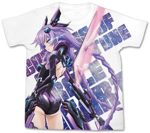 Hyperdimension Neptunia - Purple Heart Full Graphic T-shirt White (M Size)_