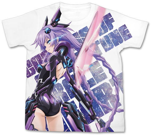 Hyperdimension Neptunia - Purple Heart Full Graphic T-shirt White (XL Size) image 1