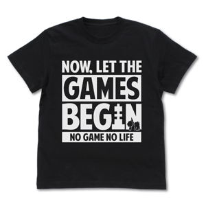 No Game No Life - Now, Let The Games Begin Message T-shirt Black (L Size)_