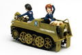 Girls und Panzer der Film 1/35 Scale Unpainted Model Kit: Miho & Yukari SdKfz 2 Oarai Girls High School Ver. Kumitateshiki Crawler Desu! thumbnail 2