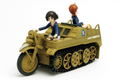 Girls und Panzer der Film 1/35 Scale Unpainted Model Kit: Miho & Yukari SdKfz 2 Oarai Girls High School Ver. Kumitateshiki Crawler Desu! thumbnail 3