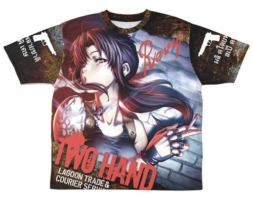 Black Lagoon - Two Hand Revy Double-sided Full Graphic T-shirt (XL Size) image 2