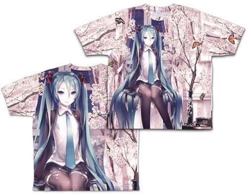 Hatsune Miku - Cherry Blossoms Double-sided Full Graphic T-shirt (XL Size) image 1
