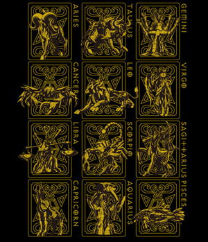 Saint Seiya - Gold Cloth T-shirt Gold Ver. Black (M Size)_
