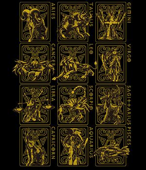 Saint Seiya - Gold Cloth T-shirt Gold Ver. Black (XL Size)
