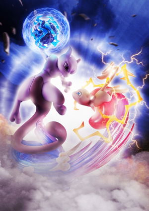 G.E.M. EX Series Pocket Monsters Pre-Painted PVC Figure: Mew & Mewtwo