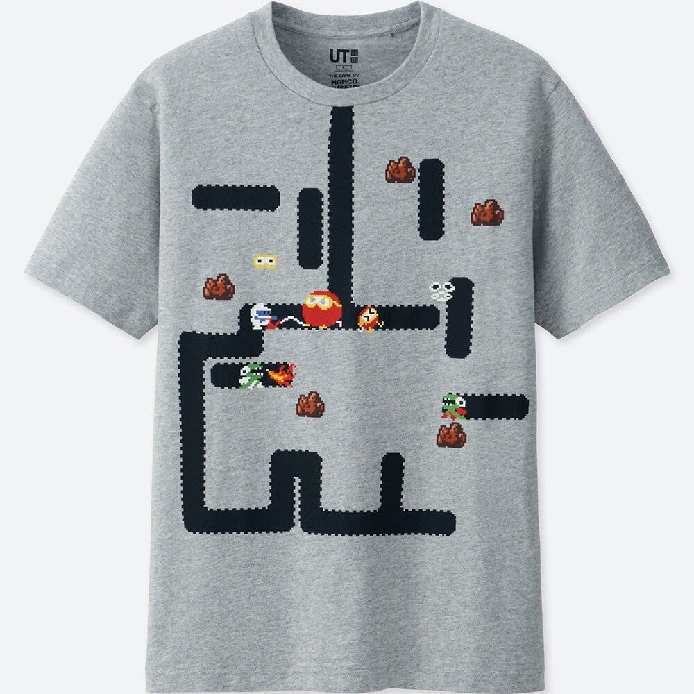 UT Namco Museum - Dig Dug Men's T-shirt Gray (S Size) - Bitcoin