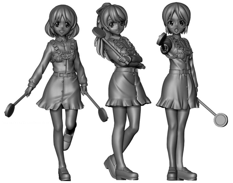 Girls und Panzer das Finale 1/35 Scale Unpainted Model Kit: Referee Figure Set image 1