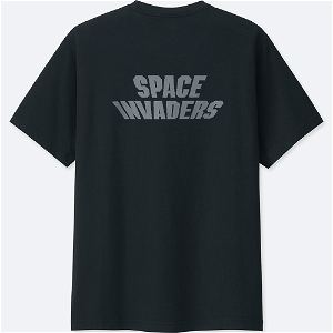 UT Taito Museum - Space Invaders Embroidered Men's T-shirt Black (L Size)