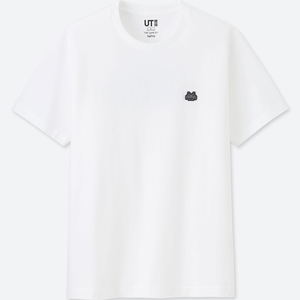 UT Taito Museum - Space Invaders Embroidered Men's T-shirt White (XL Size)_