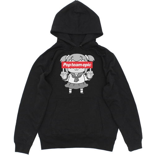 Pop Team Epic Pullover Hoodie Black (XL Size) image 1