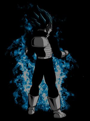 Dragon Ball Super - Super Saiyan Blue Vegeta T-shirt Black (L Size)