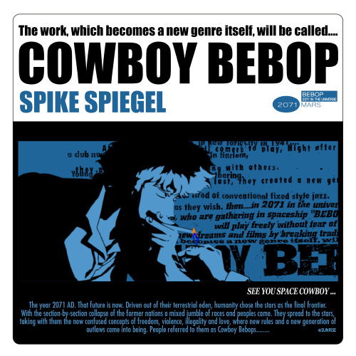 Cowboy Bebop - Spike Spiegel Waterproof Sticker Jacket Ver. image 1