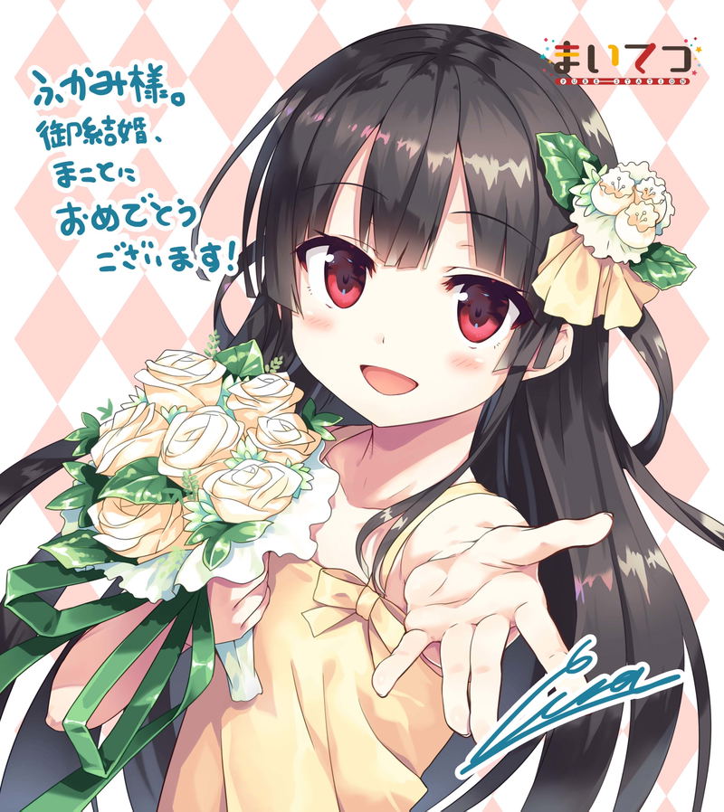 Maitetsu - Pure Station Dakimakura Cover: Fukami White & Black Rabbit Dress + Wedding Set image 5