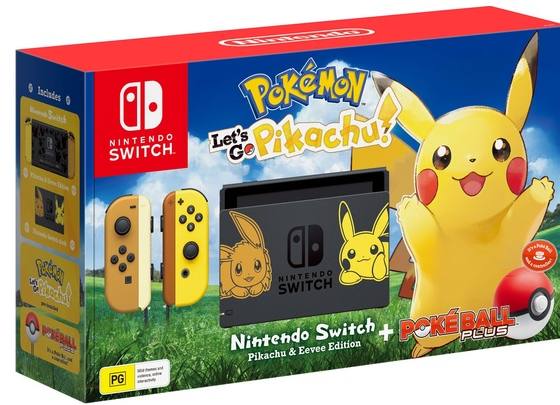 Nintendo Switch Pikachu & Eevee Edition with Pokémon: Let's Go, Pikachu! + Poké Plus [Limited Edition]