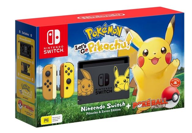 Nintendo Switch Pikachu & Eevee Edition with Pokémon: Let's Go, Pikachu! +  Poké Ball Plus [Limited Edition]
