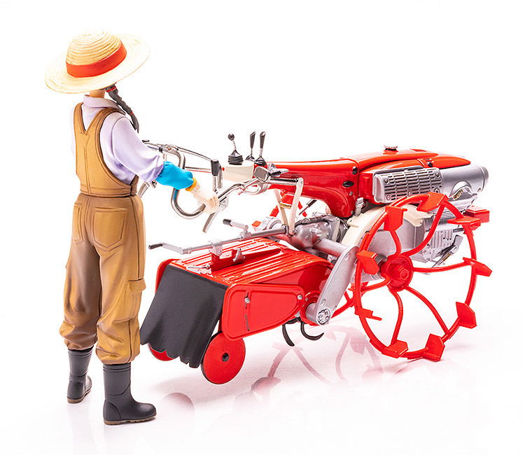PLAMAX MF-28 1/20 Scale Model Kit: Minimum Factory Inaho with Honda F90 Tiller Cage Wheel Type image 3