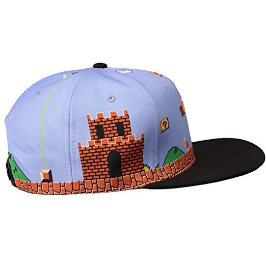 Nintendo - Mario 8Bit All Over Scene Snapback Baseball Cap image 2