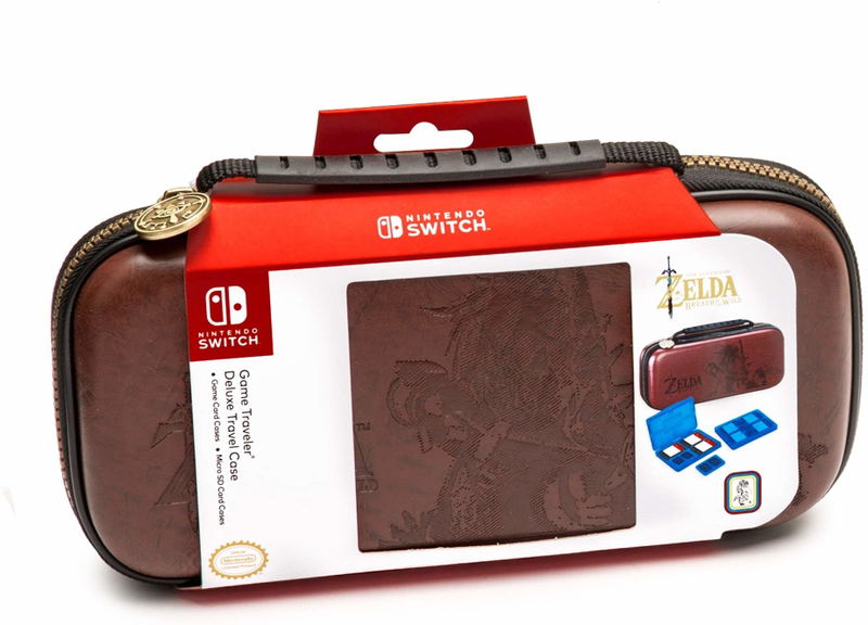 RDS Industries Game Traveler Deluxe Travel Case Zelda Link for Nintendo Switch (Brown) image 1
