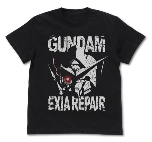 Mobile Suit Gundam 00 - Gundam Exia Repair Head T-shirt Black (L Size) image 1