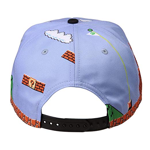 Nintendo - Mario 8Bit All Over Scene Snapback Baseball Cap image 3