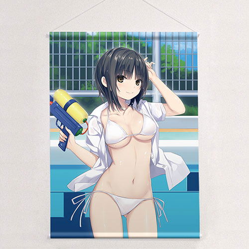 Coffee Kizoku Original Illustration B2 Wall Scroll: Aoyama Sumika Pool image 1
