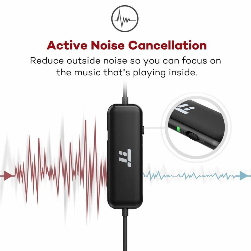 TaoTronics Active Noise Cancelling Headphones, Wired Earphones In Ear Corded Earbuds With 15 Hours Playtime And Built-in Microphone (Noise Reduction, Aluminum Alloy Construction) image 2