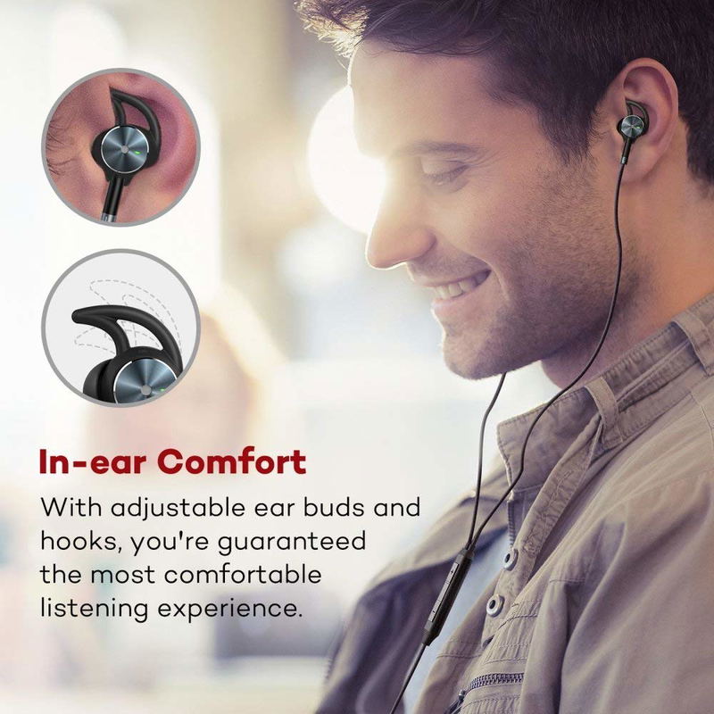 TaoTronics Active Noise Cancelling Headphones, Wired Earphones In Ear Corded Earbuds With 15 Hours Playtime And Built-in Microphone (Noise Reduction, Aluminum Alloy Construction) image 3