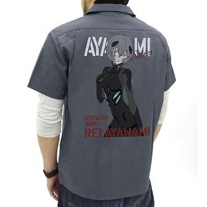 Evangelion - Rei Ayanami Full Color Work Shirt Gray (L Size)