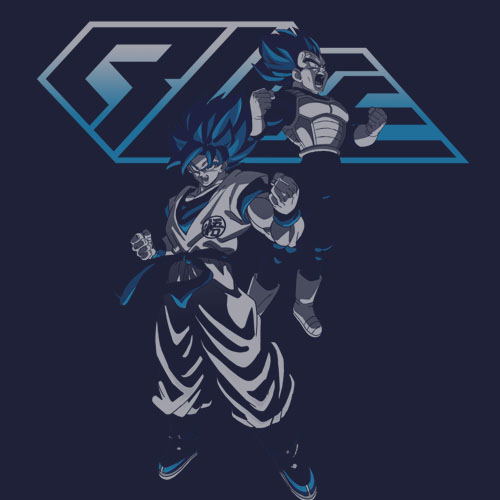 Dragon Ball Super: Broly - Super Saiyan Blue Goku And Vegeta T-shirt Navy (M Size) image 2
