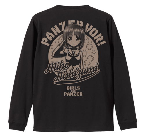 Girls Und Panzer Das Finale - Miho Nishizumi Sleeve Rib Long Sleeve T-shirt Black (S Size) image 1