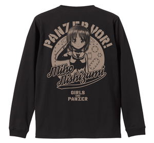 Girls Und Panzer Das Finale - Miho Nishizumi Sleeve Rib Long Sleeve T-shirt Black (L Size)_