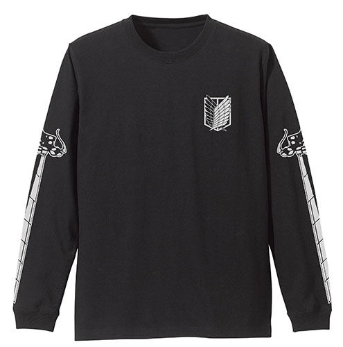 Attack On Titan - Survey Corps Sleeve Rib Long Sleeve T-shirt Black (L Size) image 1