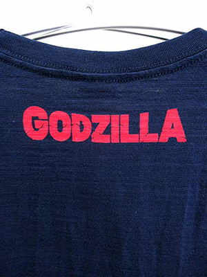 Mt. Fuji And Giant Monster Godzilla T-shirt Navy (XXL Size)_