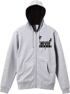 No Game No Life - Now, Let The Games Begin Message Zippered Hoodie Mix Gray x Black (M Size)