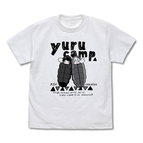 Yurucamp - Rin And Nadeshiko Sleeping Bag T-shirt White (XL Size) image 1