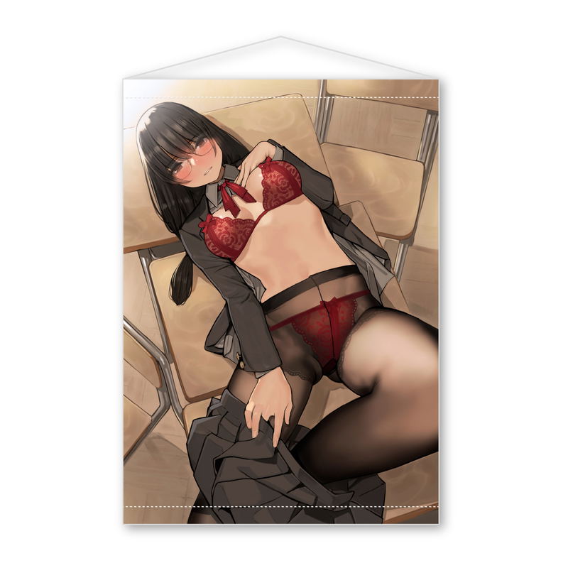 Yom Original Illustration Haitoku no Houkago Yuutousei no Sugao B2 Wall Scroll image 1