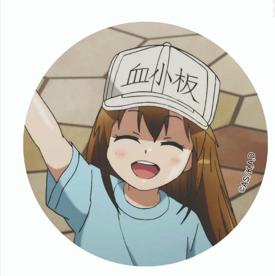 Cells At Work! Platelet Cap With Can Badge Set image 3