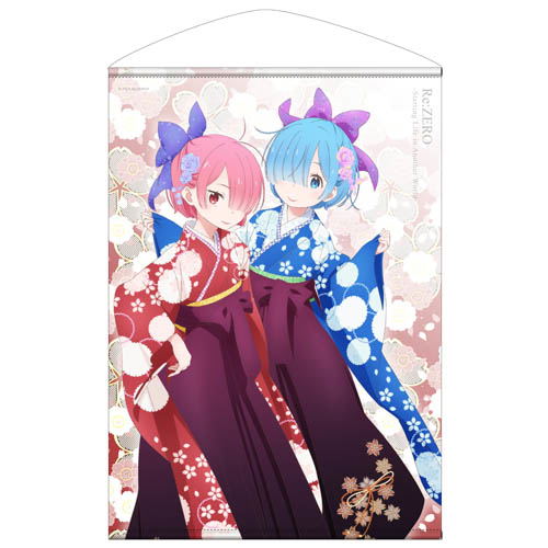 Re:Zero kara Hajimeru Isekai Seikatsu B2 Wall Scroll: Rem & Ram Haregi Ver. (Re-run) image 1