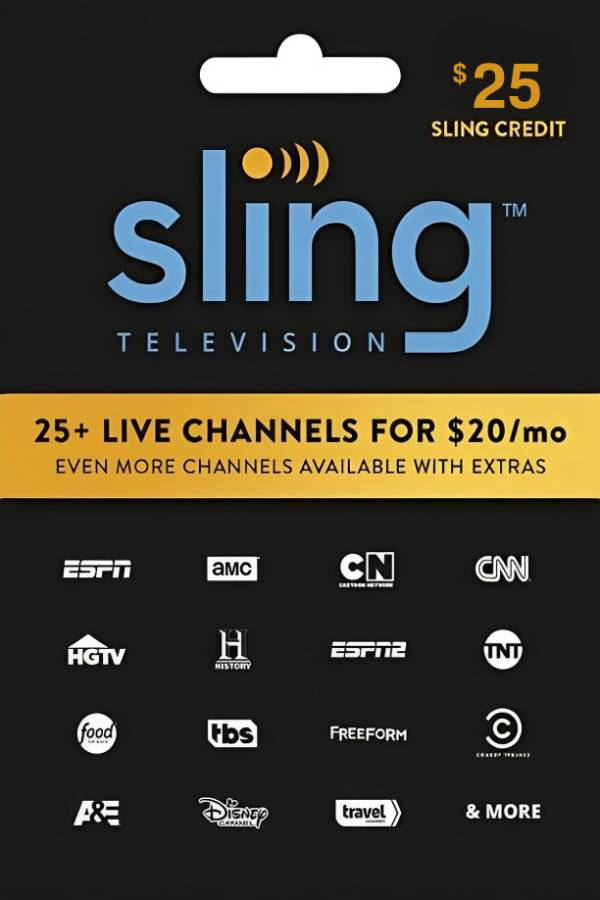 Sling Tv Free Stream Us Sling TV Gift Card 25 USD US Account Digital