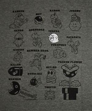 Super Mario MA04 T-shirt - Enemy Characters (L Size)
