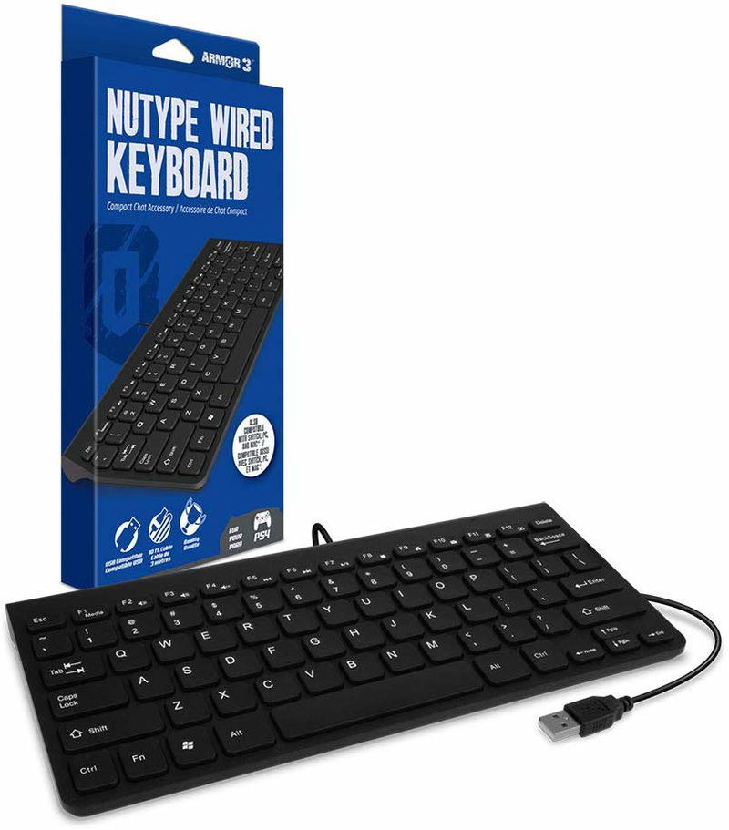 Armor3 NuType Wired Keyboard for PS4 image 1