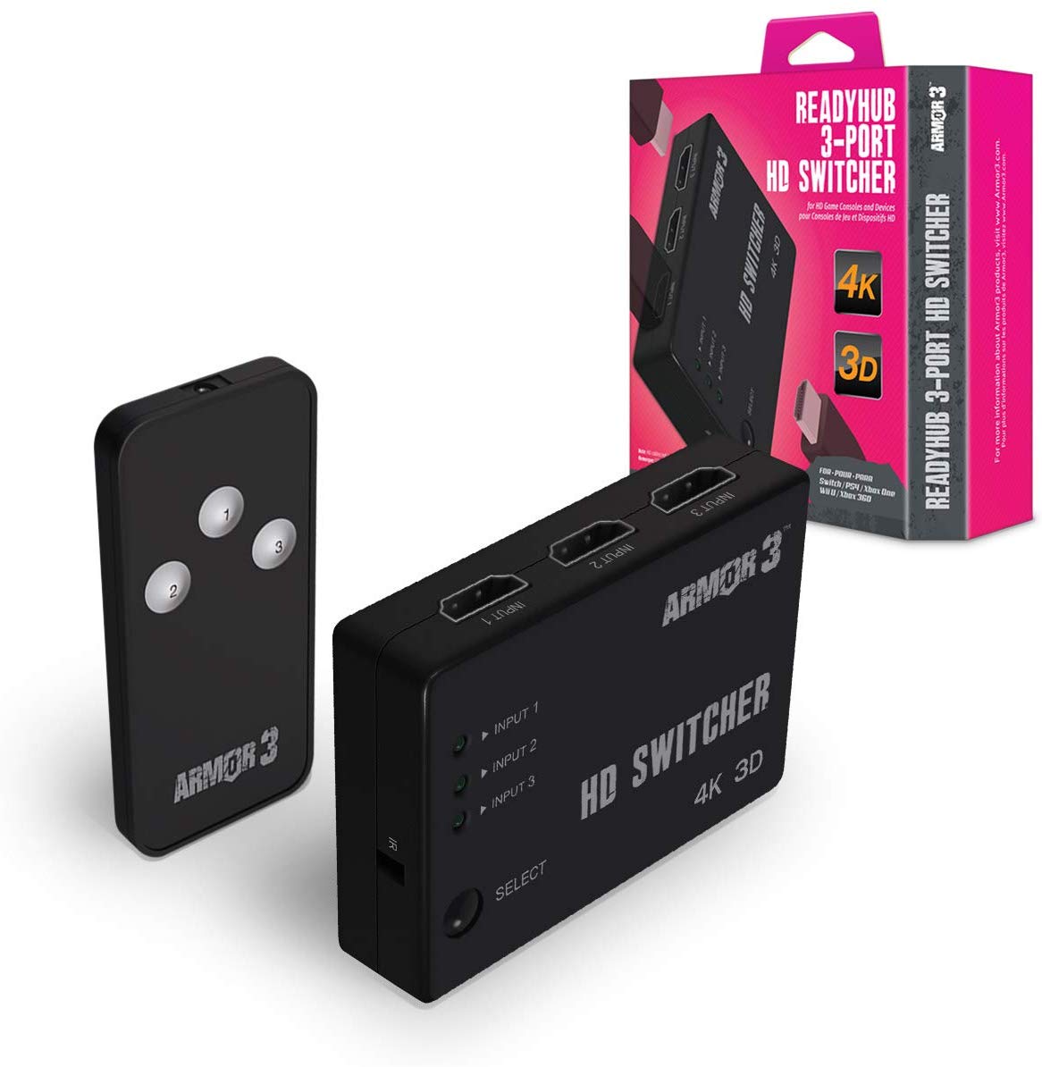 Armor3 ReadyHub 3-Port HD Switcher for HD Game Consoles and Devices for ...