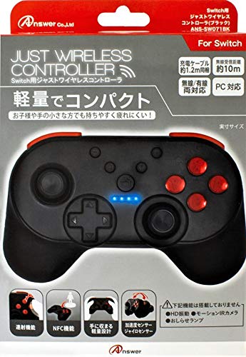 Just Wireless Controller for Nintendo Switch (Black) image 1